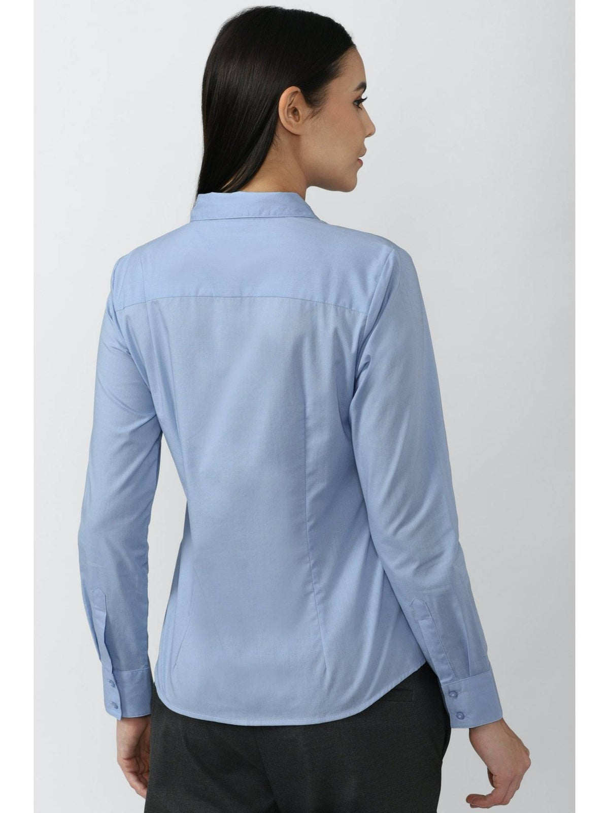 Blue Solid Normal Shirt | S67 - view 3