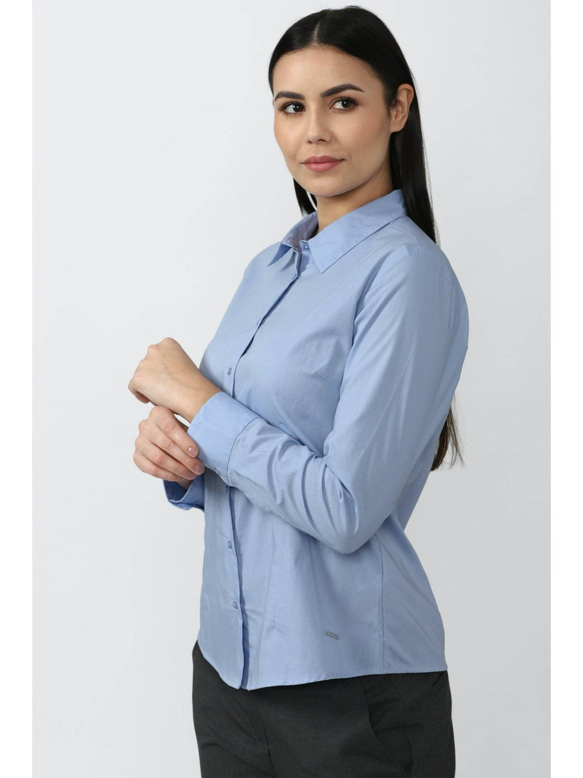Blue Solid Normal Shirt | S67 - view 4