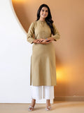 Brown Stripes Thread Work Kurta | KDG - view 9