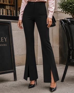 Shein Women Full Length Slit Hem Panelled Pants