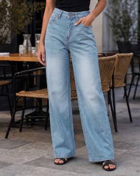 Shein Women Full Length Mid Wash Jeans