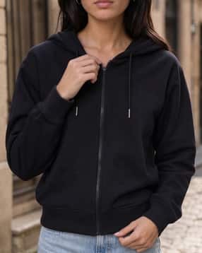 Shein Women Medium Length Full Sleeve Zip Up Hoodie