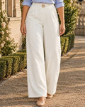 Shein Women Full Length Metal Accent Detail Pant With Back Zip