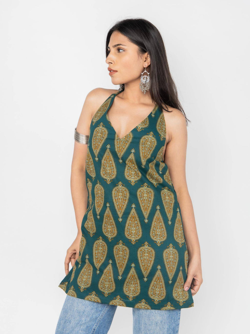 Green Paisley Halter Top | HT67 - view 3