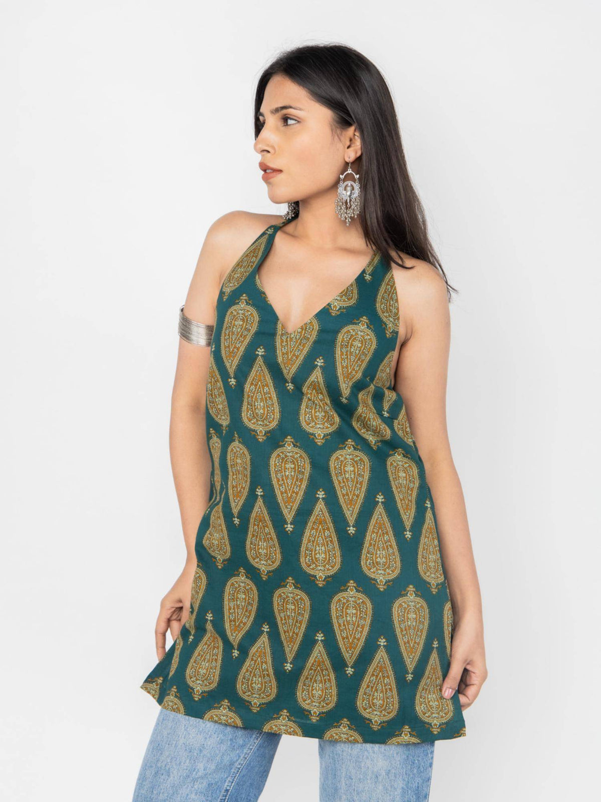 Green Paisley Halter Top | HT67 - view 3