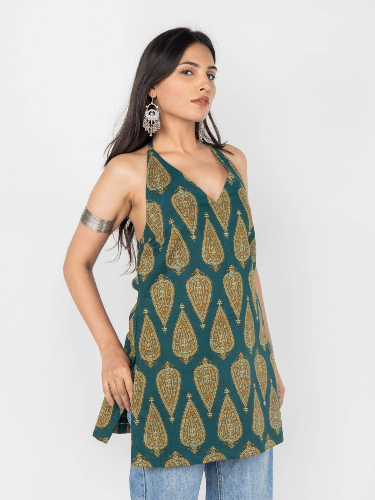 Green Paisley Halter Top | HT67 - view 4