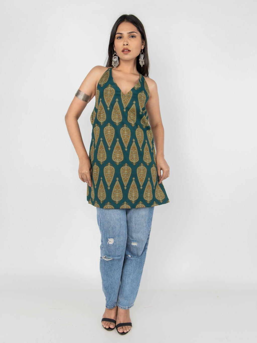 Green Paisley Halter Top | HT67 - view 5