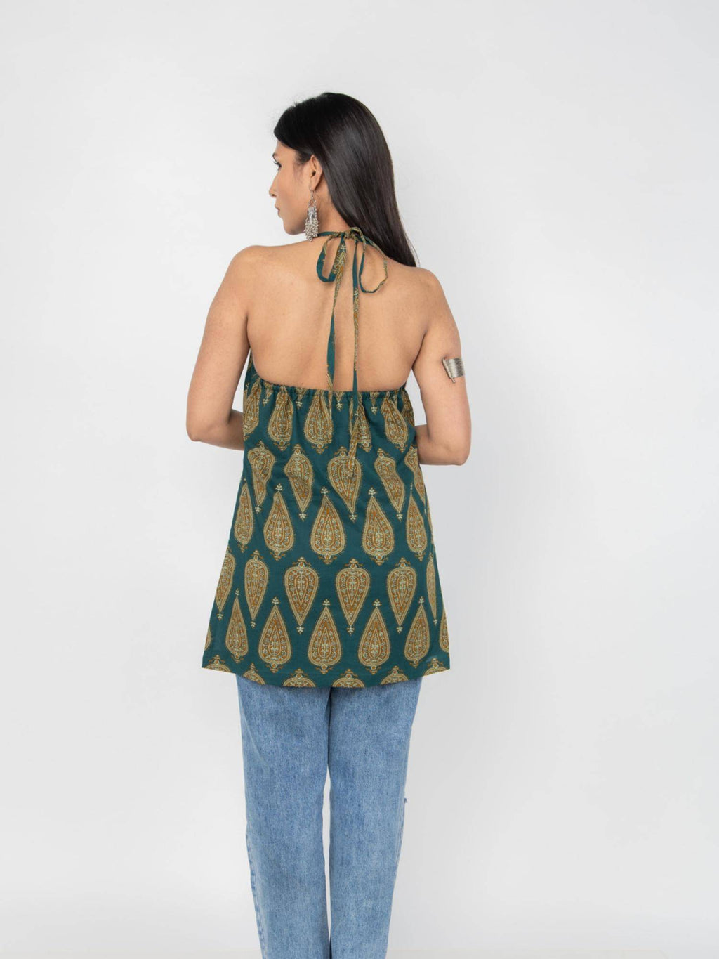 Green Paisley Halter Top | HT67 - view 7