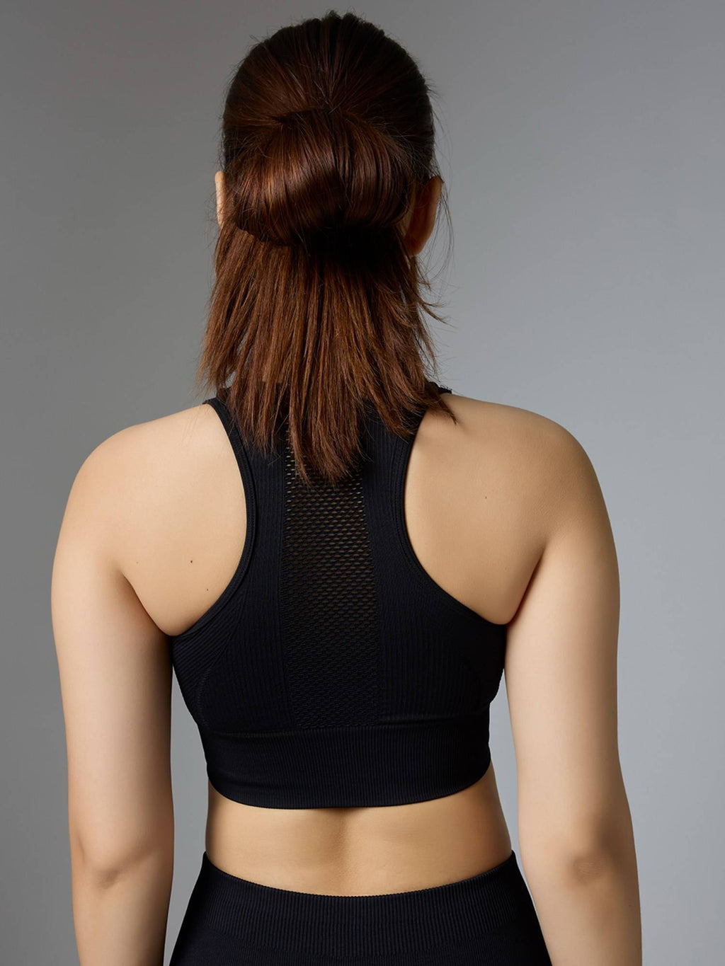 Black Nylon Sports Bra | sb09 - view 2