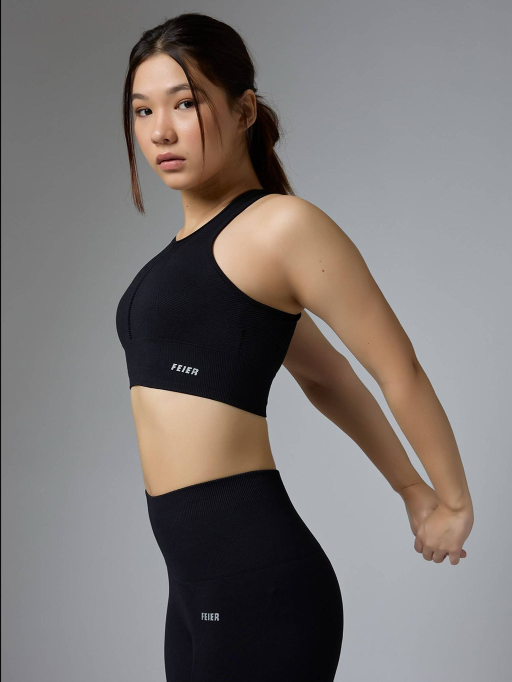Black Nylon Sports Bra | sb09 - view 5