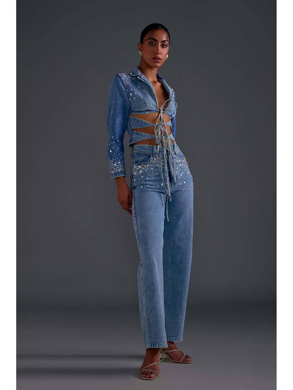 Embellished Wide Leg Jeans | WL90 - view 3