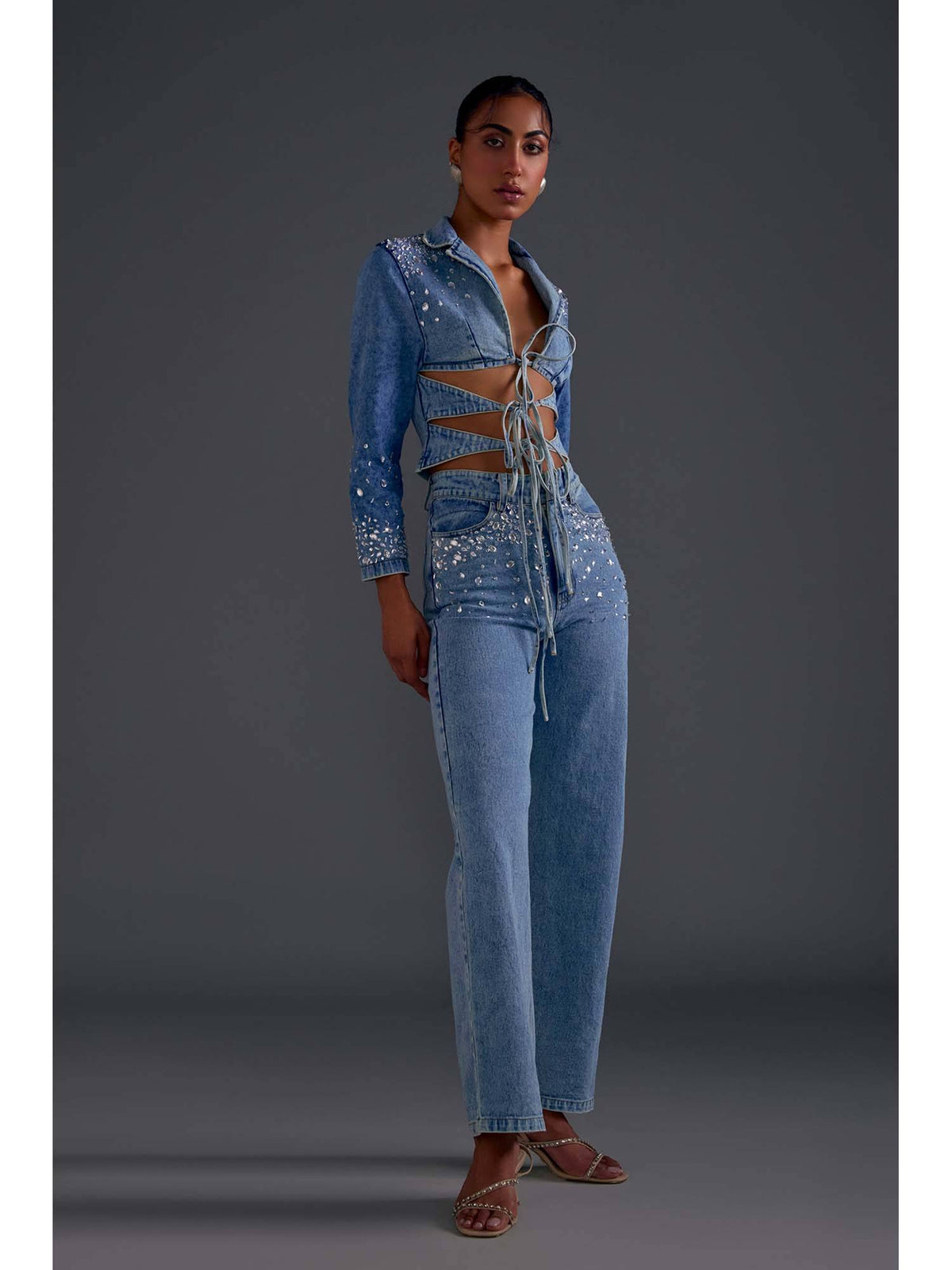 Embellished Wide Leg Jeans | WL90 - view 3