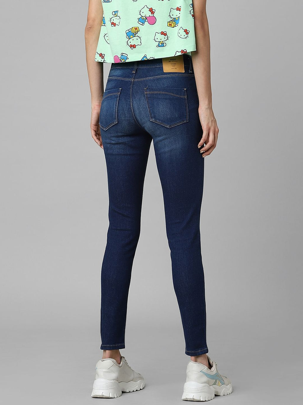 Blue Mid Rise Skinny Jeans