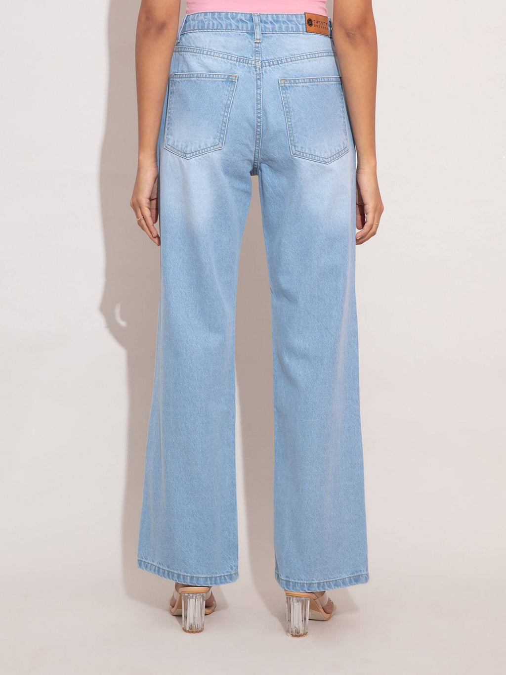 Cindy Ice Wash Wide Leg Ripped Denim | WL90 - view 2