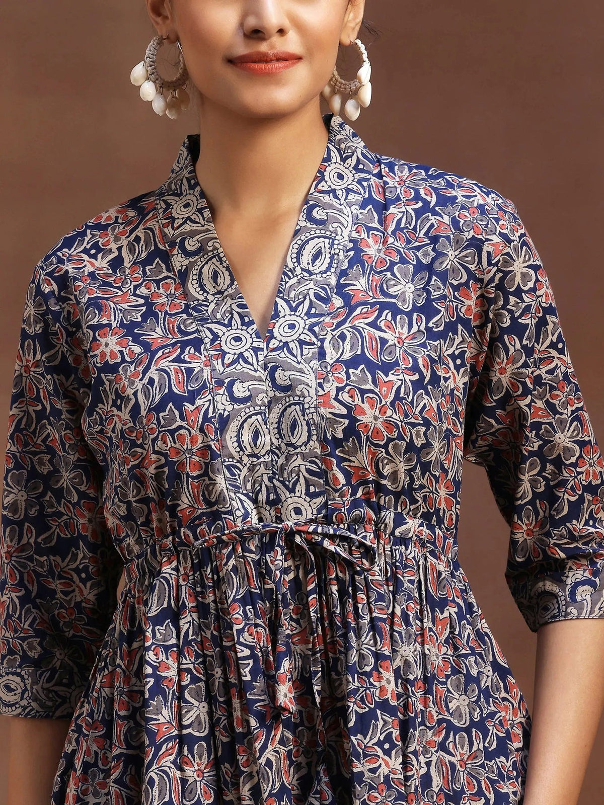 Libas Blue Printed Cotton A-Line Kurti P23