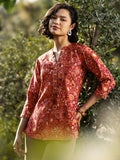 Gerua Red Printed A-Line Kurti P23
