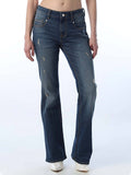 Womens Solid Flared Fit Mid-Rise Blue Jeans | BG78 - view 1
