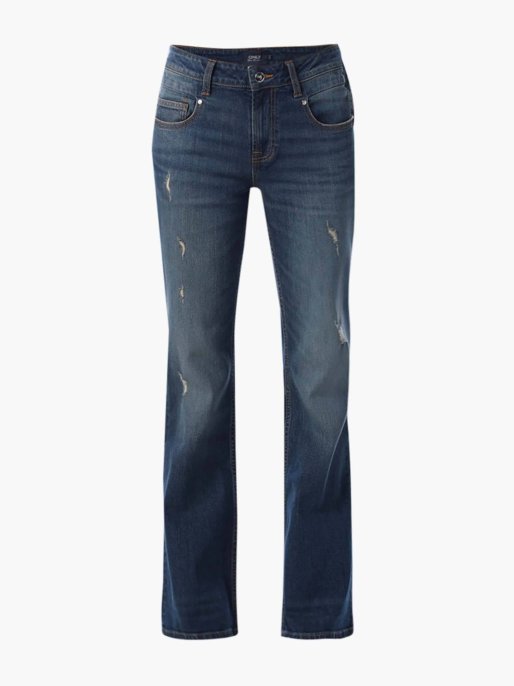 Womens Solid Flared Fit Mid-Rise Blue Jeans | BG78 - view 2