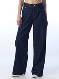 Womens Solid Straight Fit High-Rise Blue Jeans | O24 - view 1