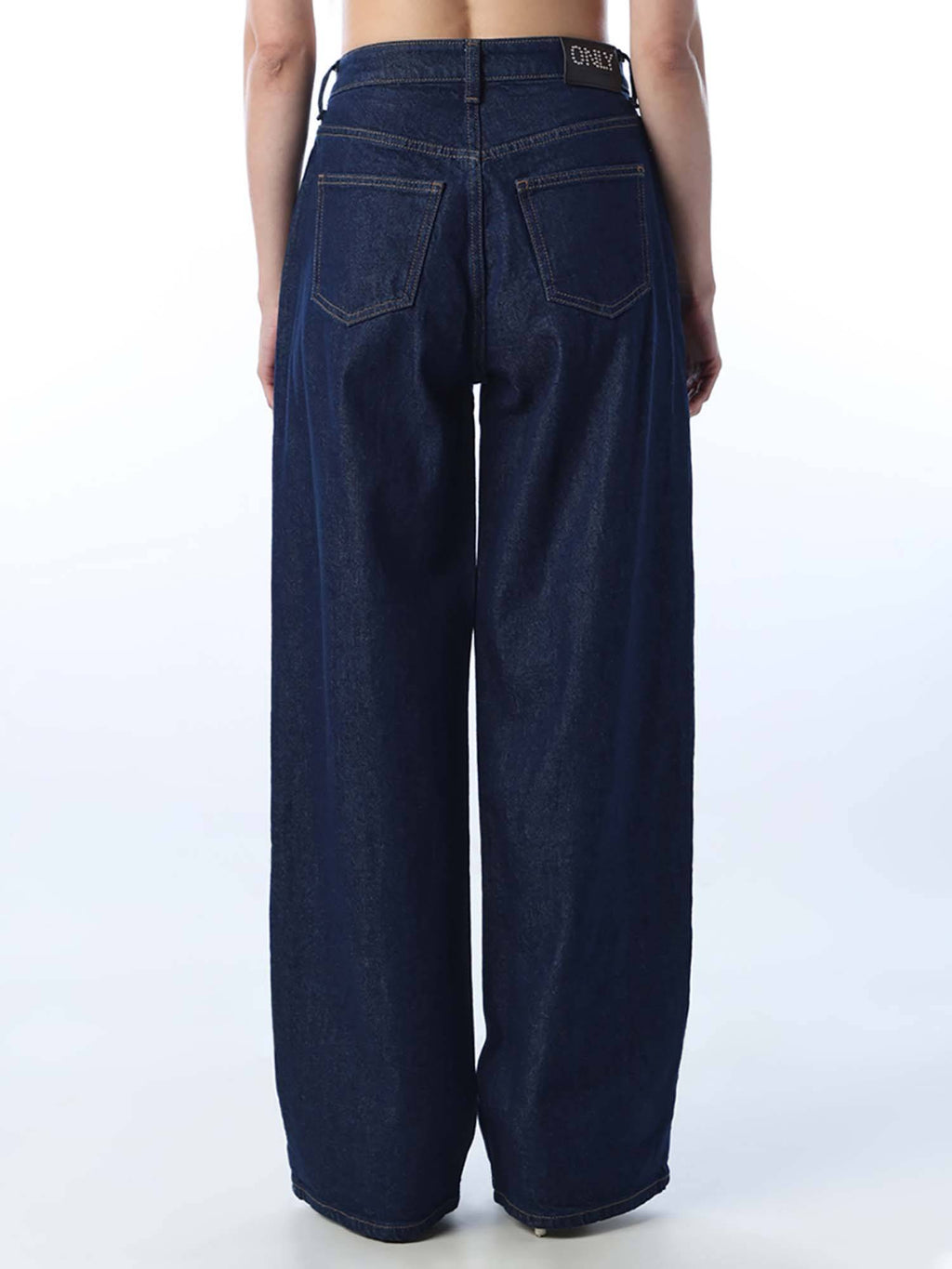 Womens Solid Straight Fit High-Rise Blue Jeans | O24 - view 5