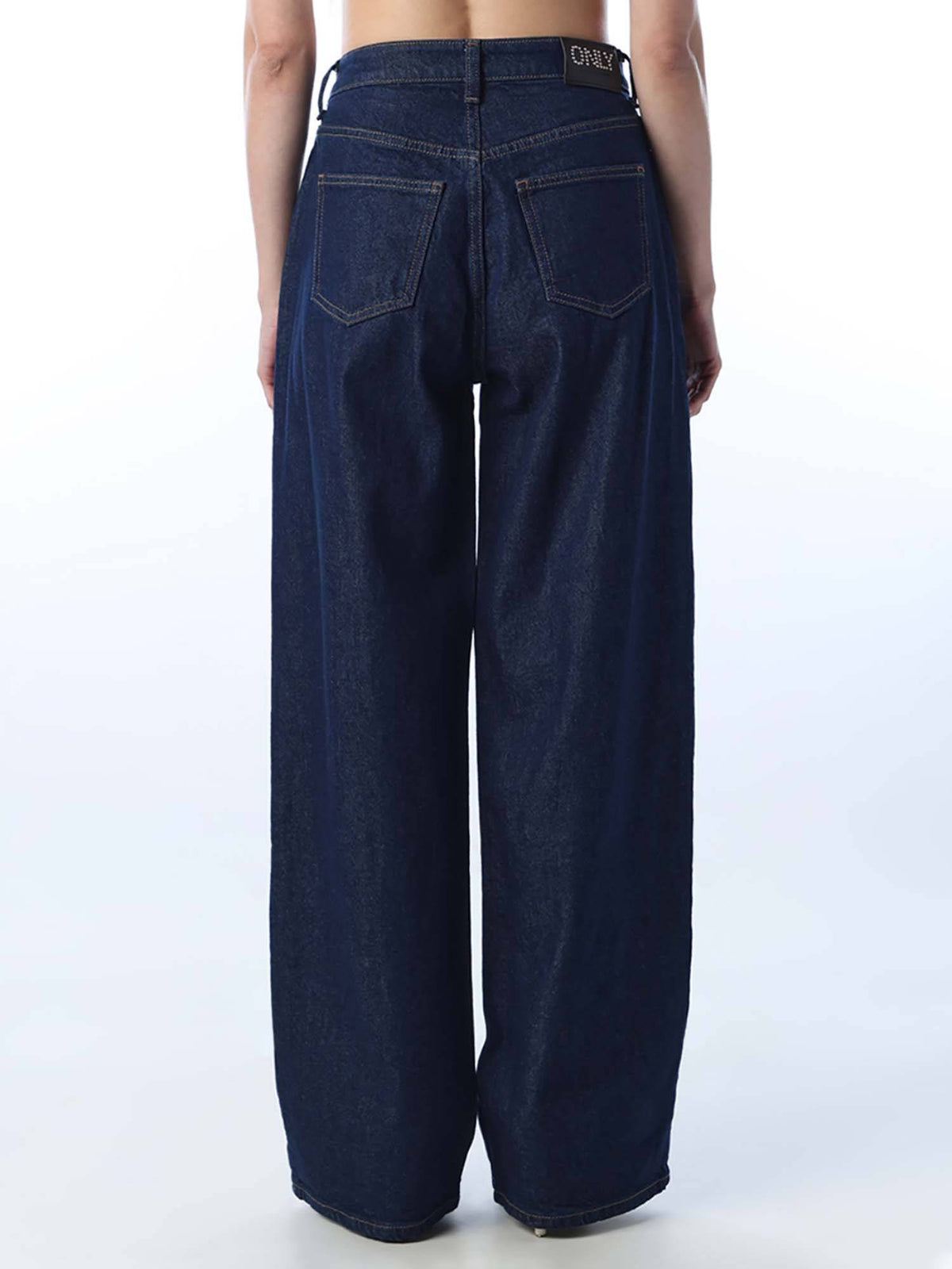 Womens Solid Straight Fit High-Rise Blue Jeans | O24 - view 5