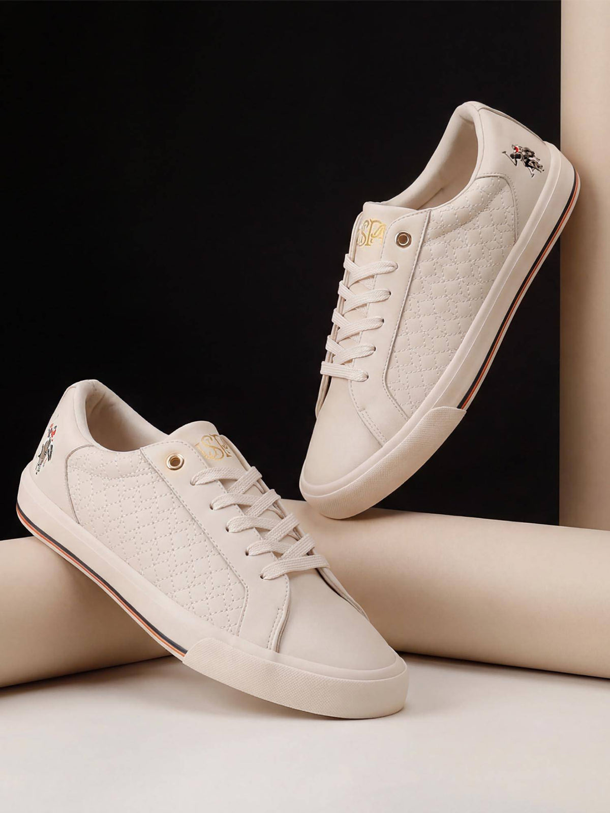 Heidi 2.0 Nude Sneakers Shoes With Quilting Detail | SN09 - view 1