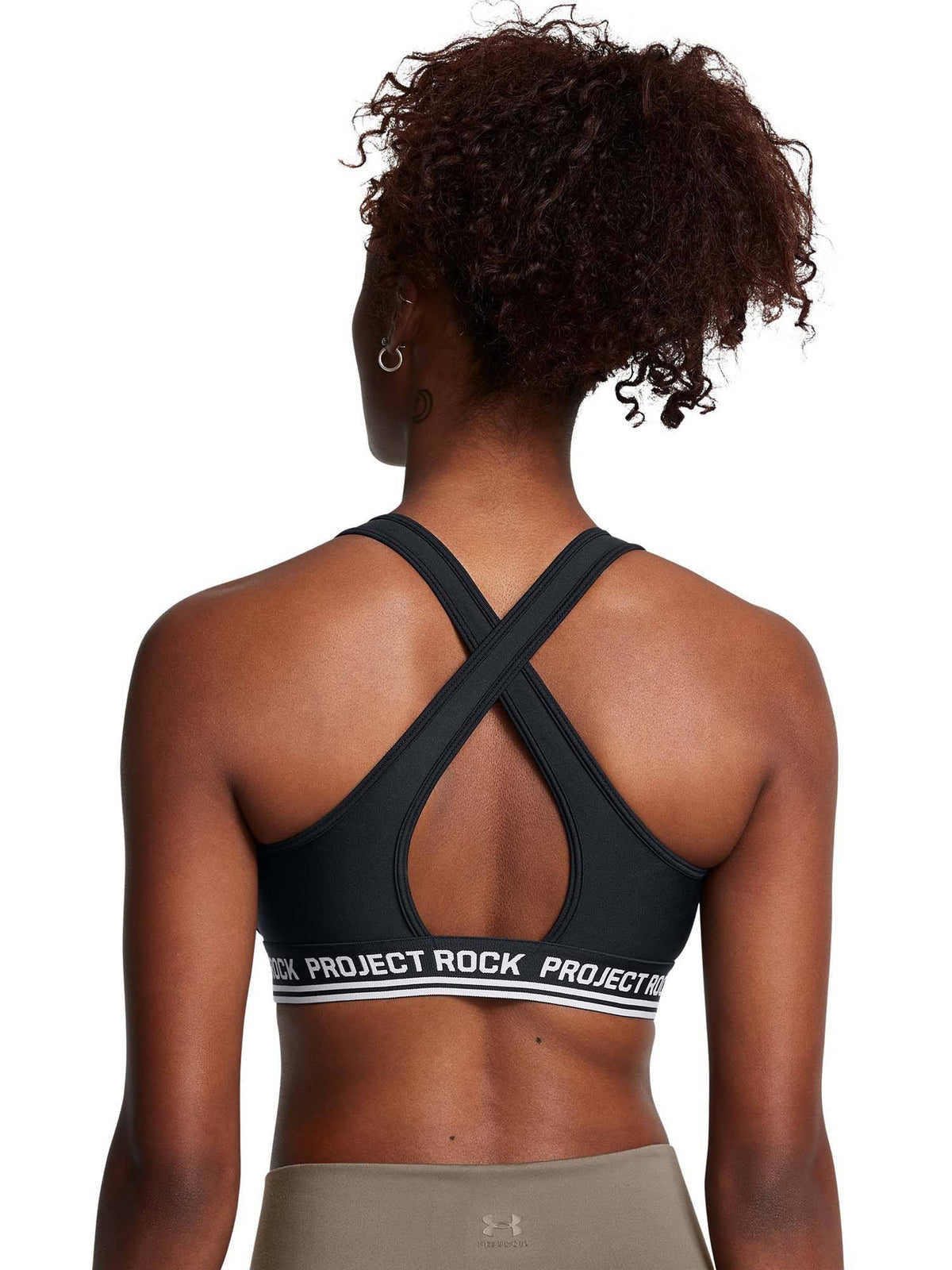 Project Rock Crossback Mid Sports Bra Black | sb09 - view 2