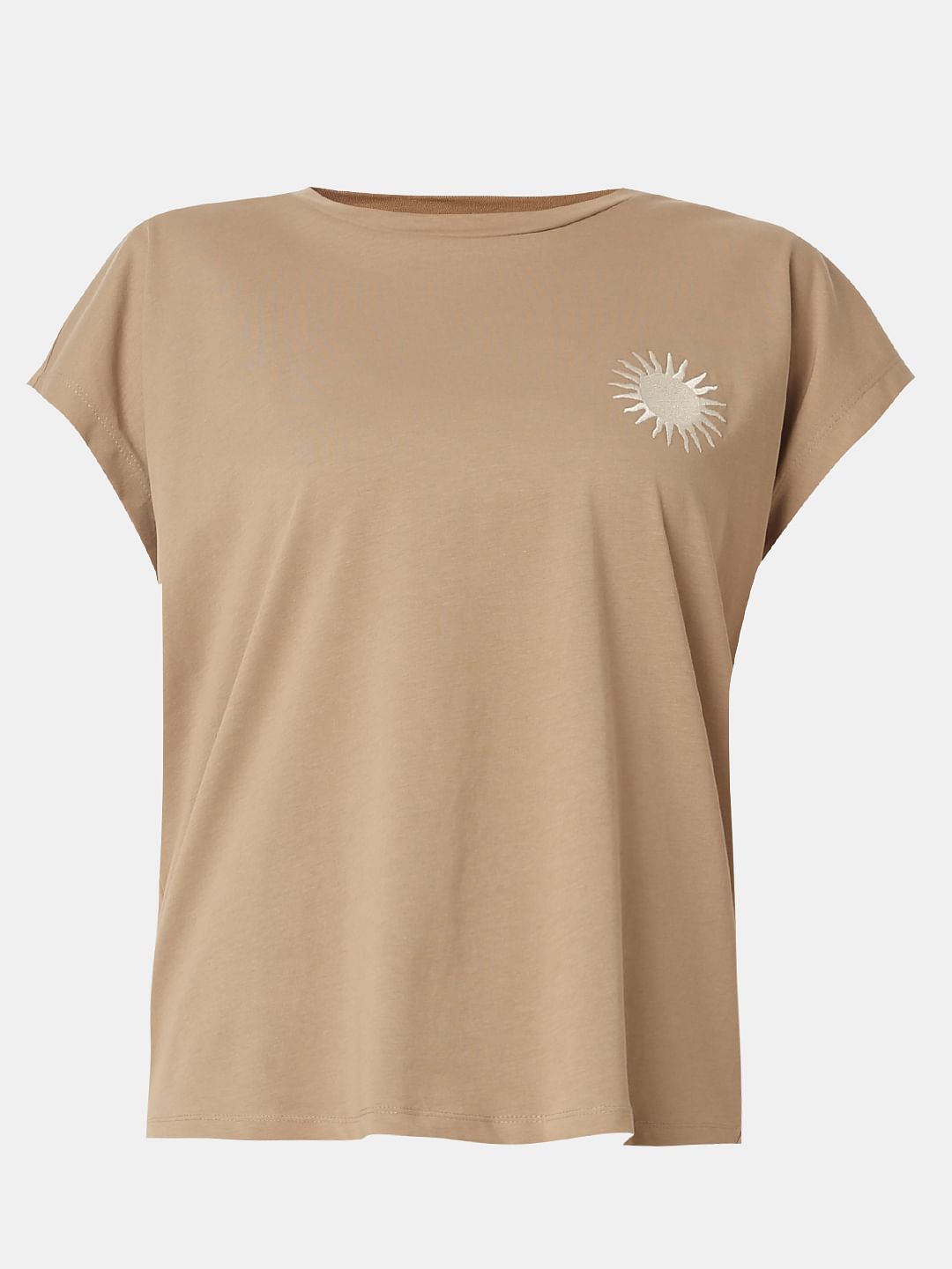 Nude Embroidered Organic Cotton T-Shirt