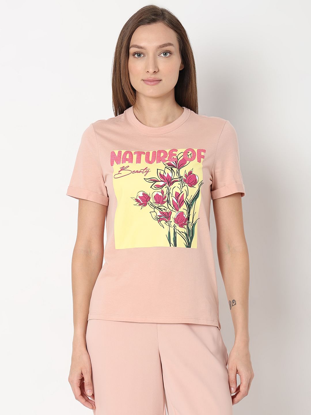 Pink Printed T-Shirt