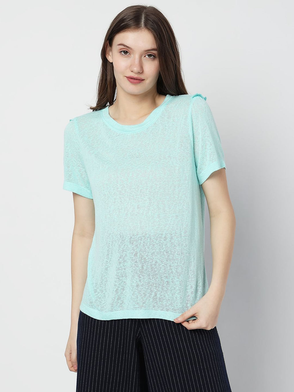 Blue Knit T-Shirt