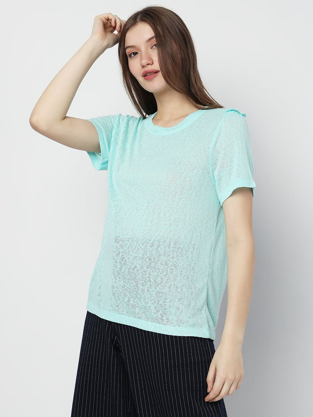 Blue Knit T-Shirt
