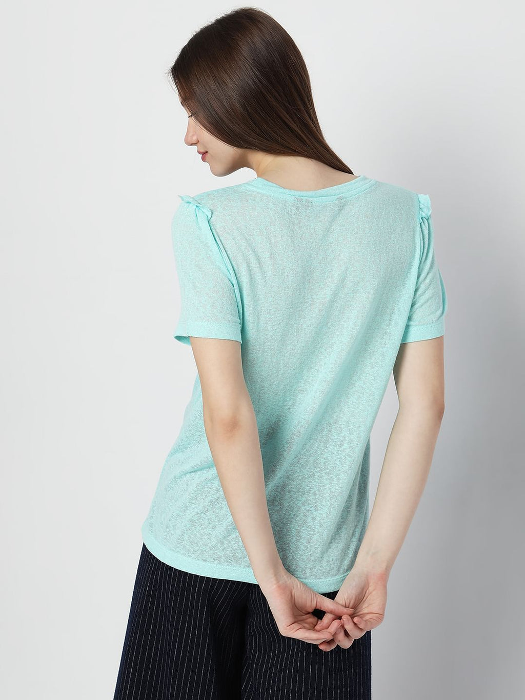 Blue Knit T-Shirt