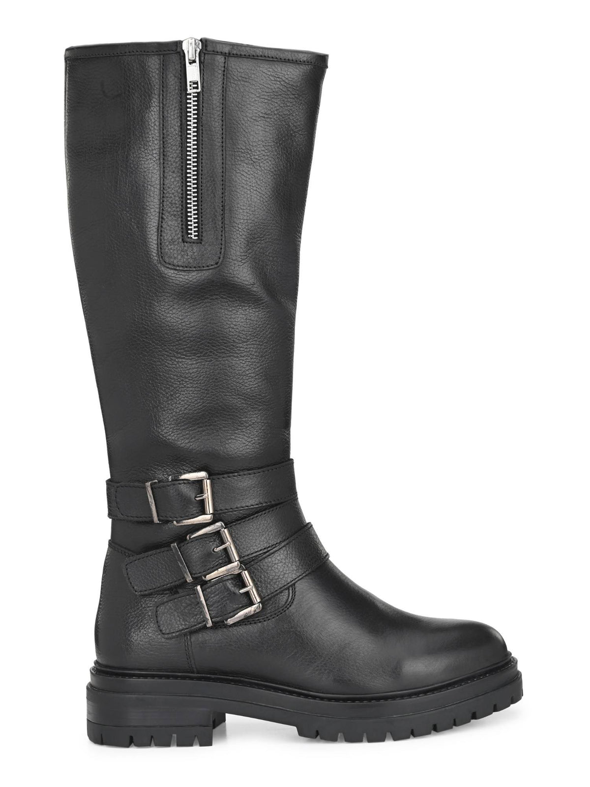 Women Black Solid Long Chelsea Boots With Buckle Strap Detail | BT61 - view 2