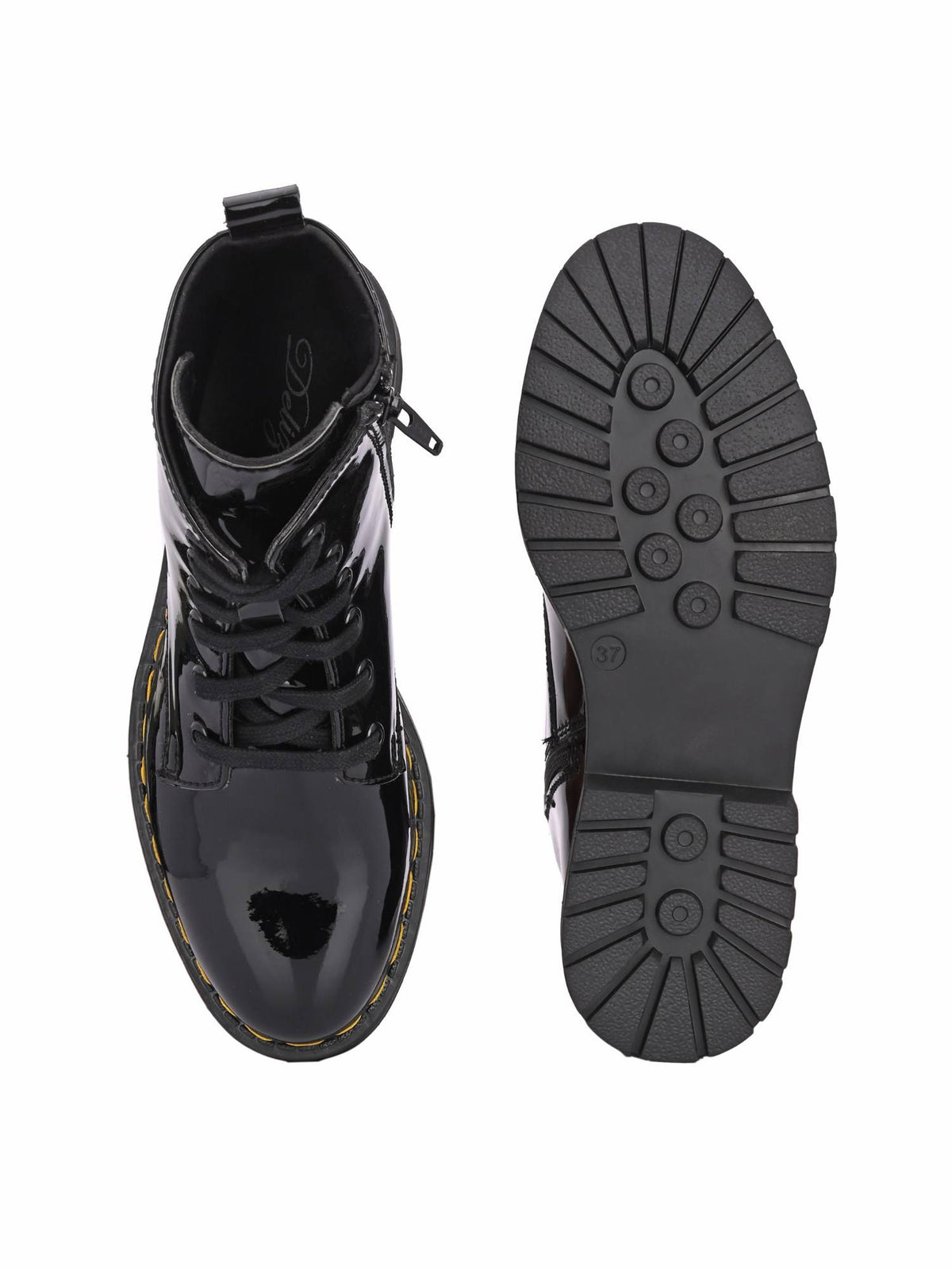 Women Black Patent Derby Boots | BT61 - view 6