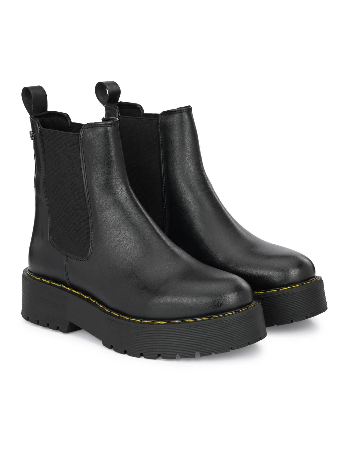 Women Black Solid Derby Chelsea Boots | BT61 - view 1
