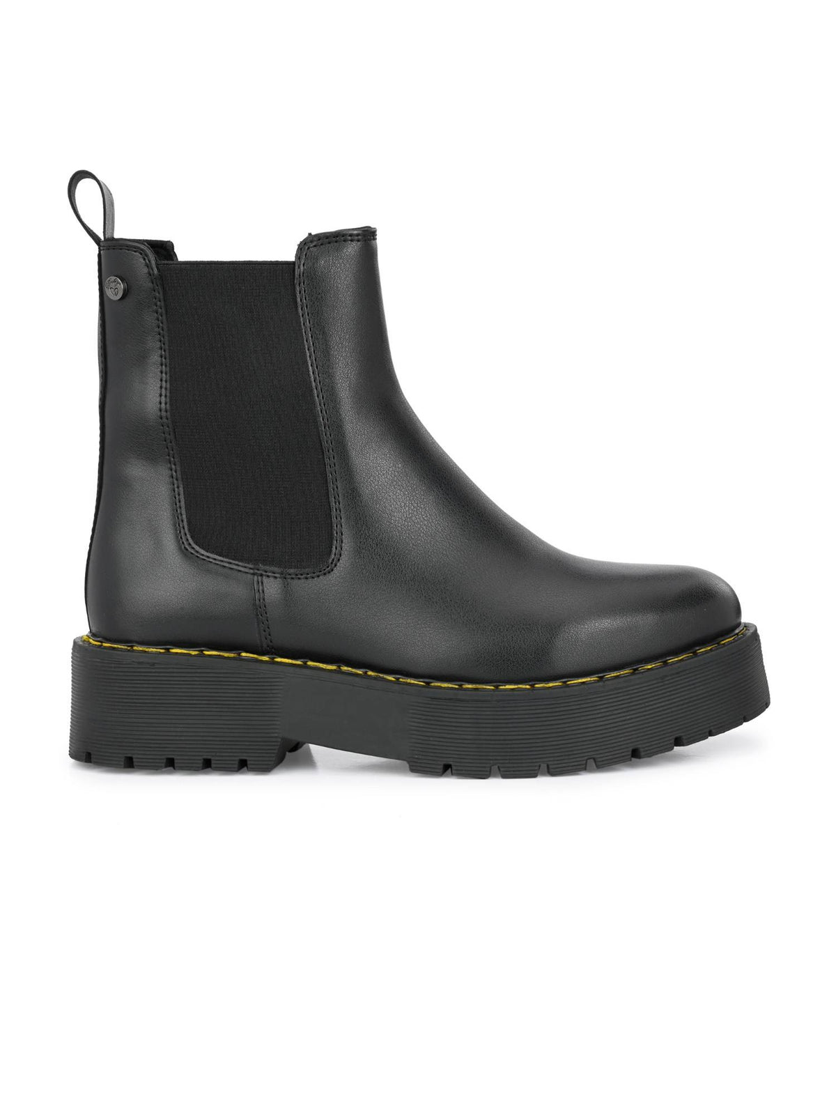 Women Black Solid Derby Chelsea Boots | BT61 - view 2