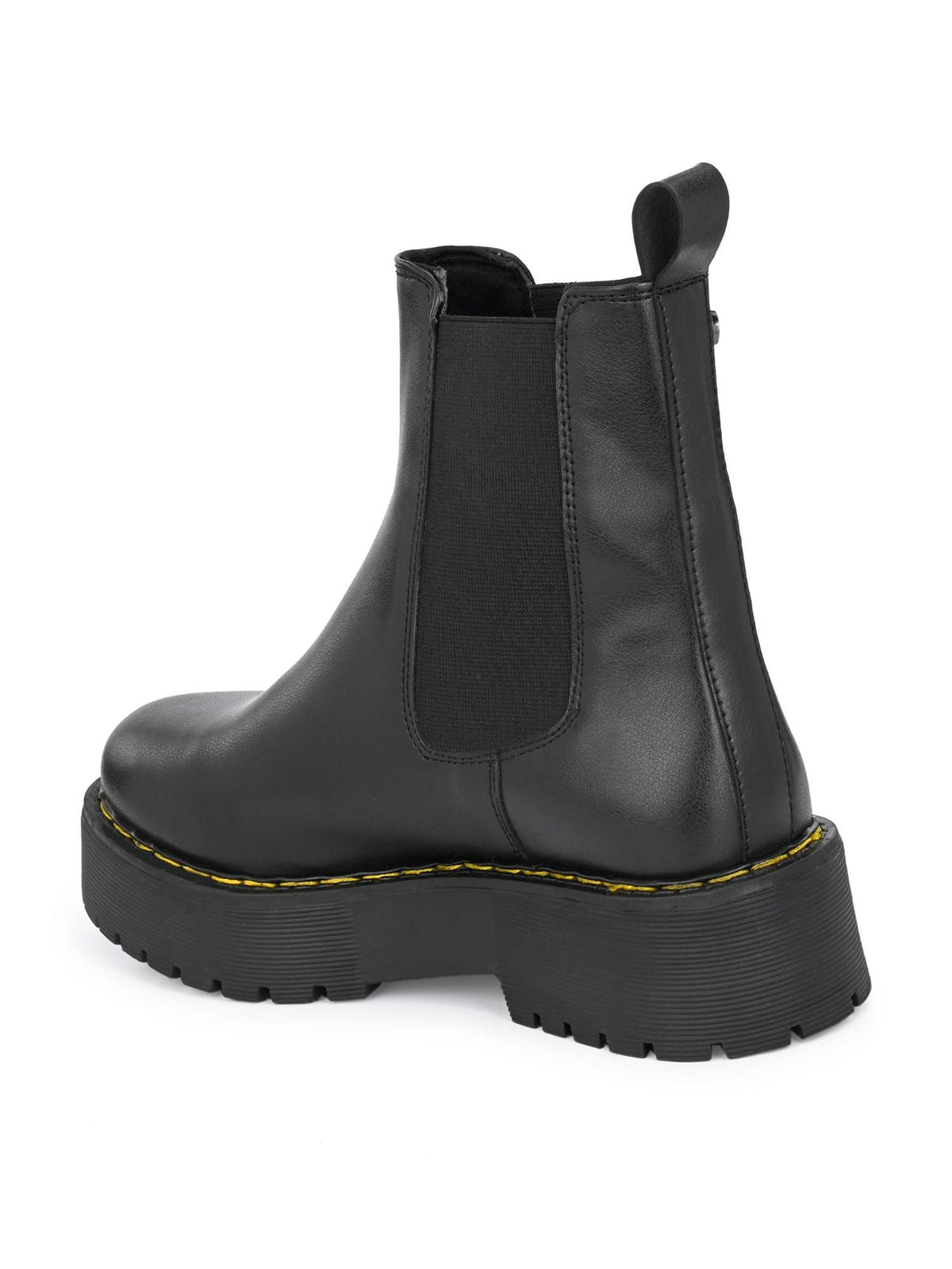 Women Black Solid Derby Chelsea Boots | BT61 - view 3