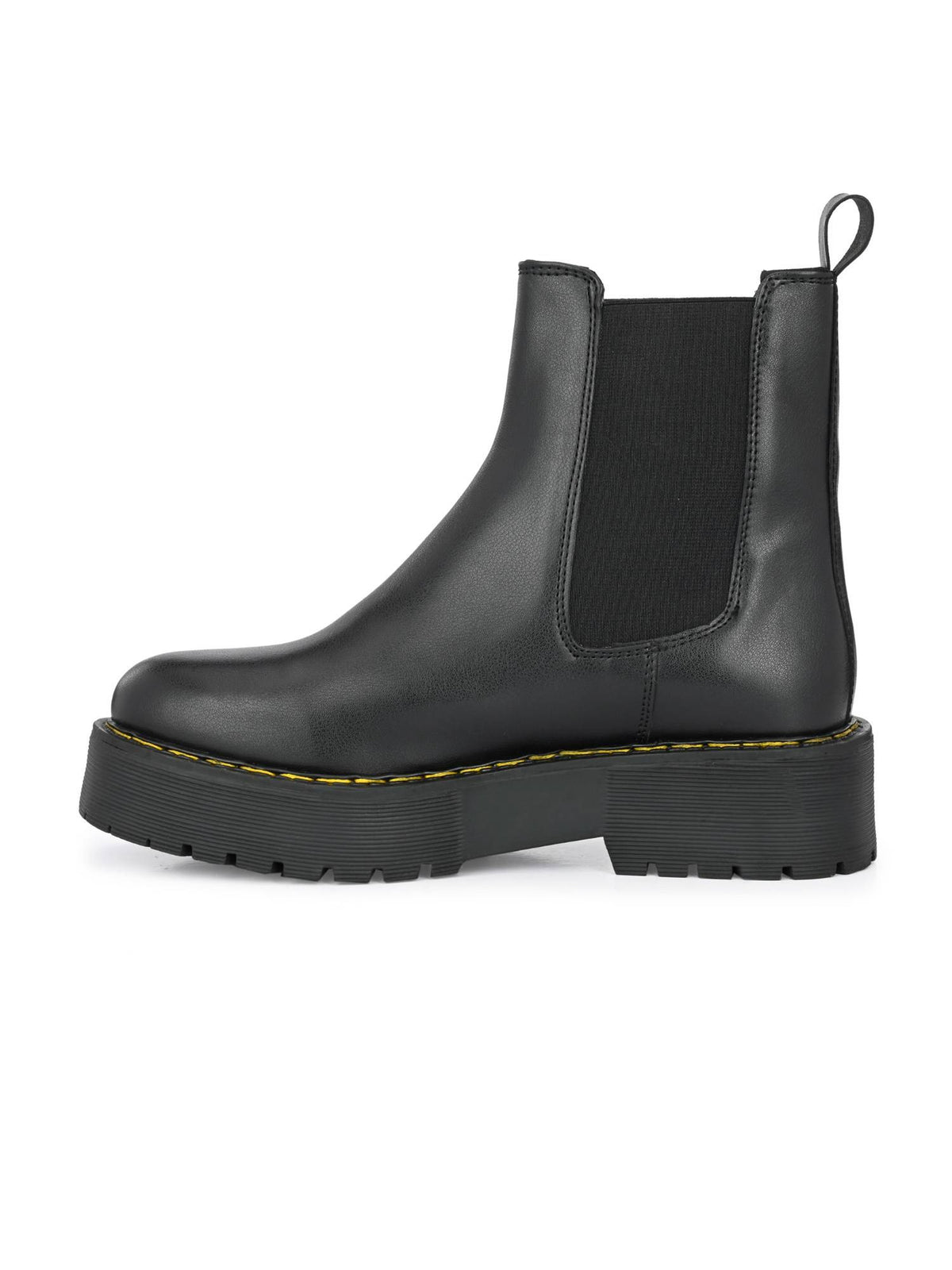 Women Black Solid Derby Chelsea Boots | BT61 - view 4