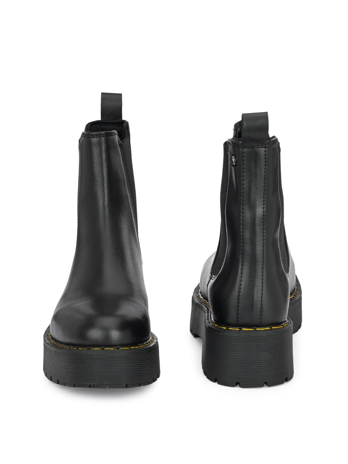 Women Black Solid Derby Chelsea Boots | BT61 - view 5