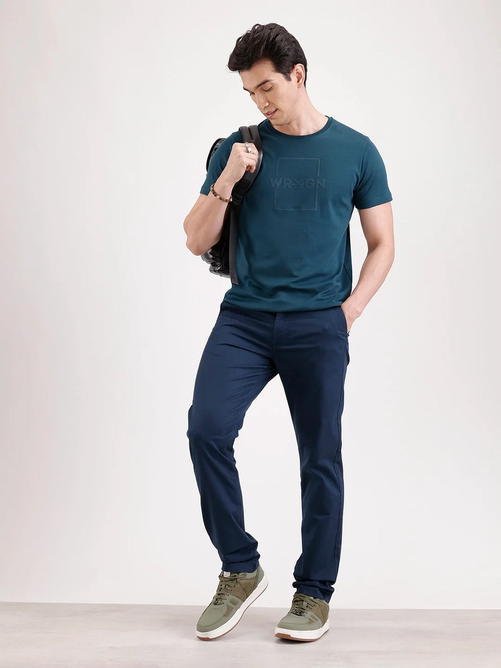 Solid Slim Fit Trouser | Navy Blue