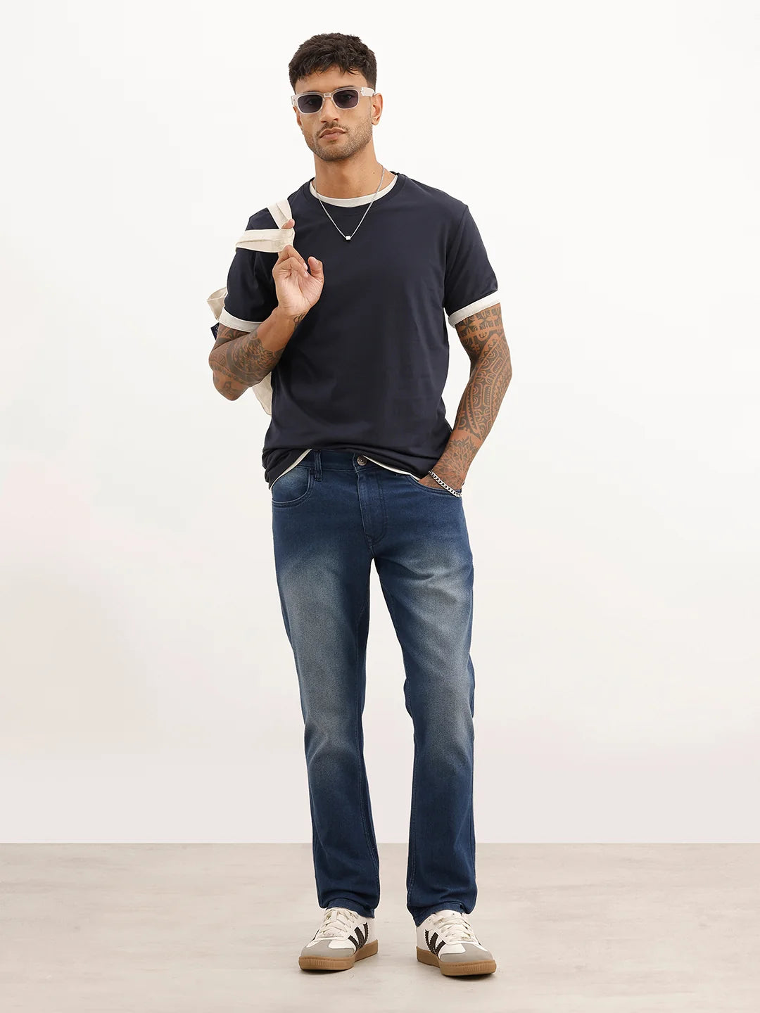 Washed Slim Fit Denim Jeans | Blue