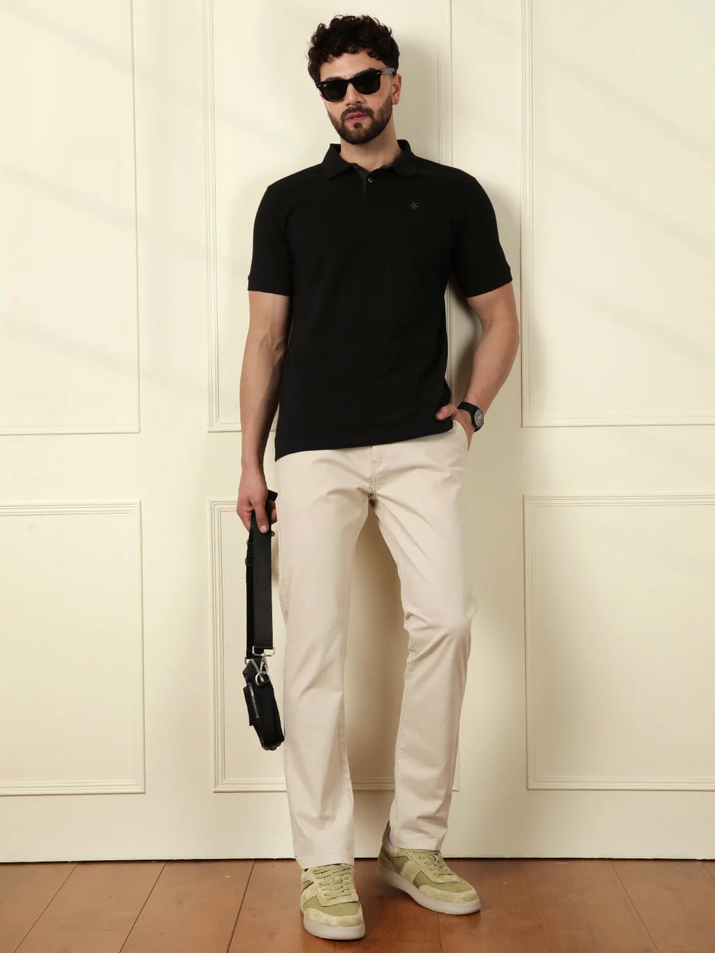 Peached Cotton Slim Fit Trouser | Beige