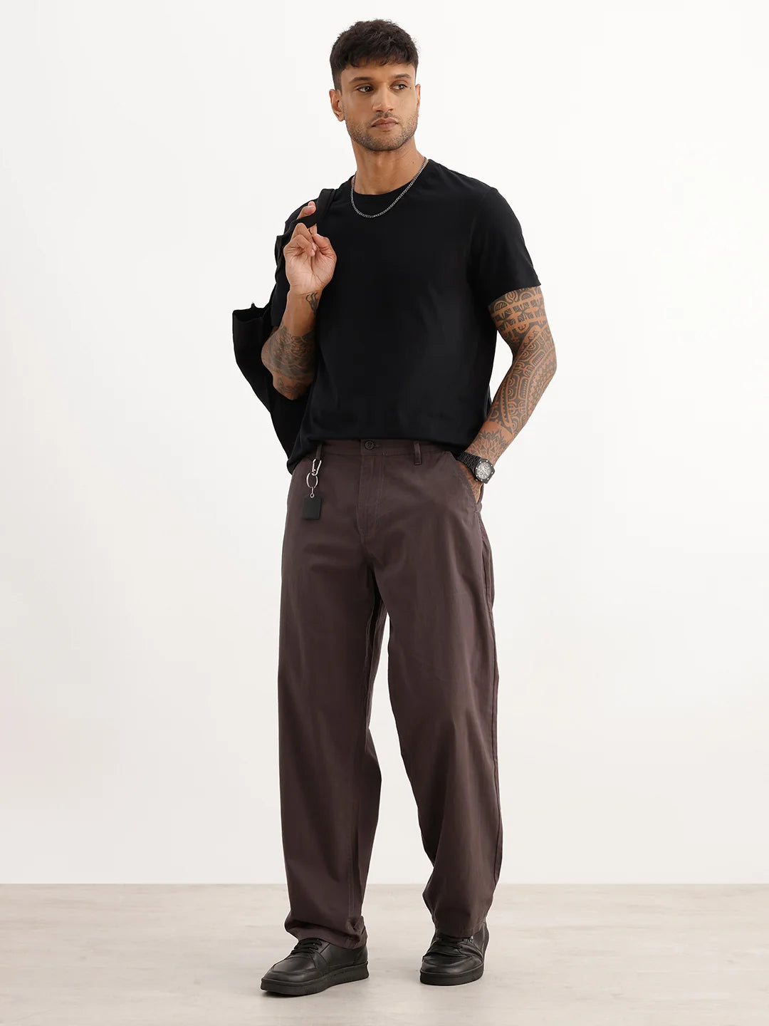 Solid Loose Fit Trouser | Grey