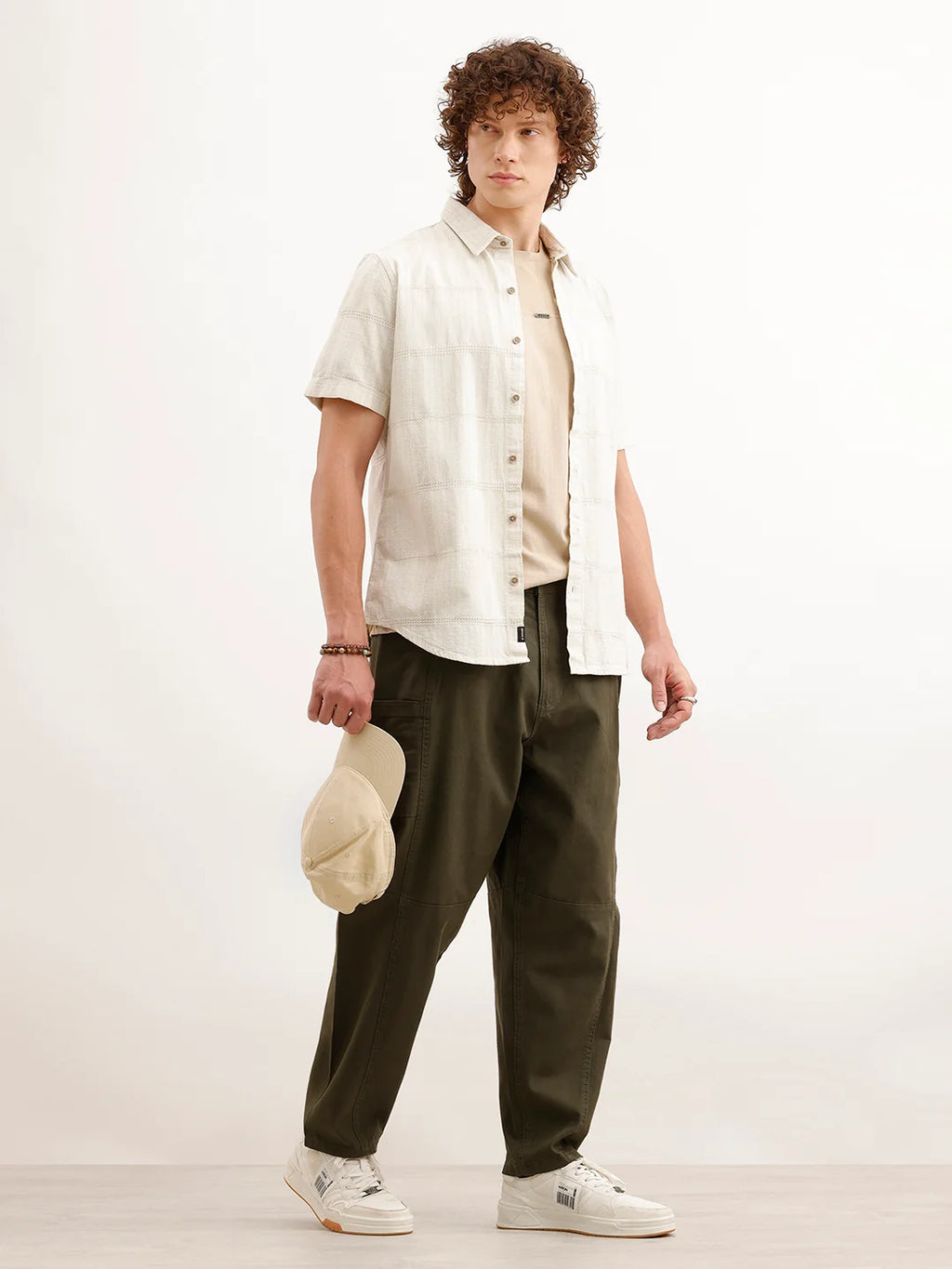 Barrel Fit Cut & Sew Trousers | Olive