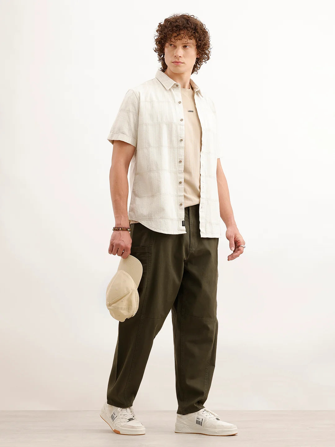 Barrel Fit Cut & Sew Trousers | Olive