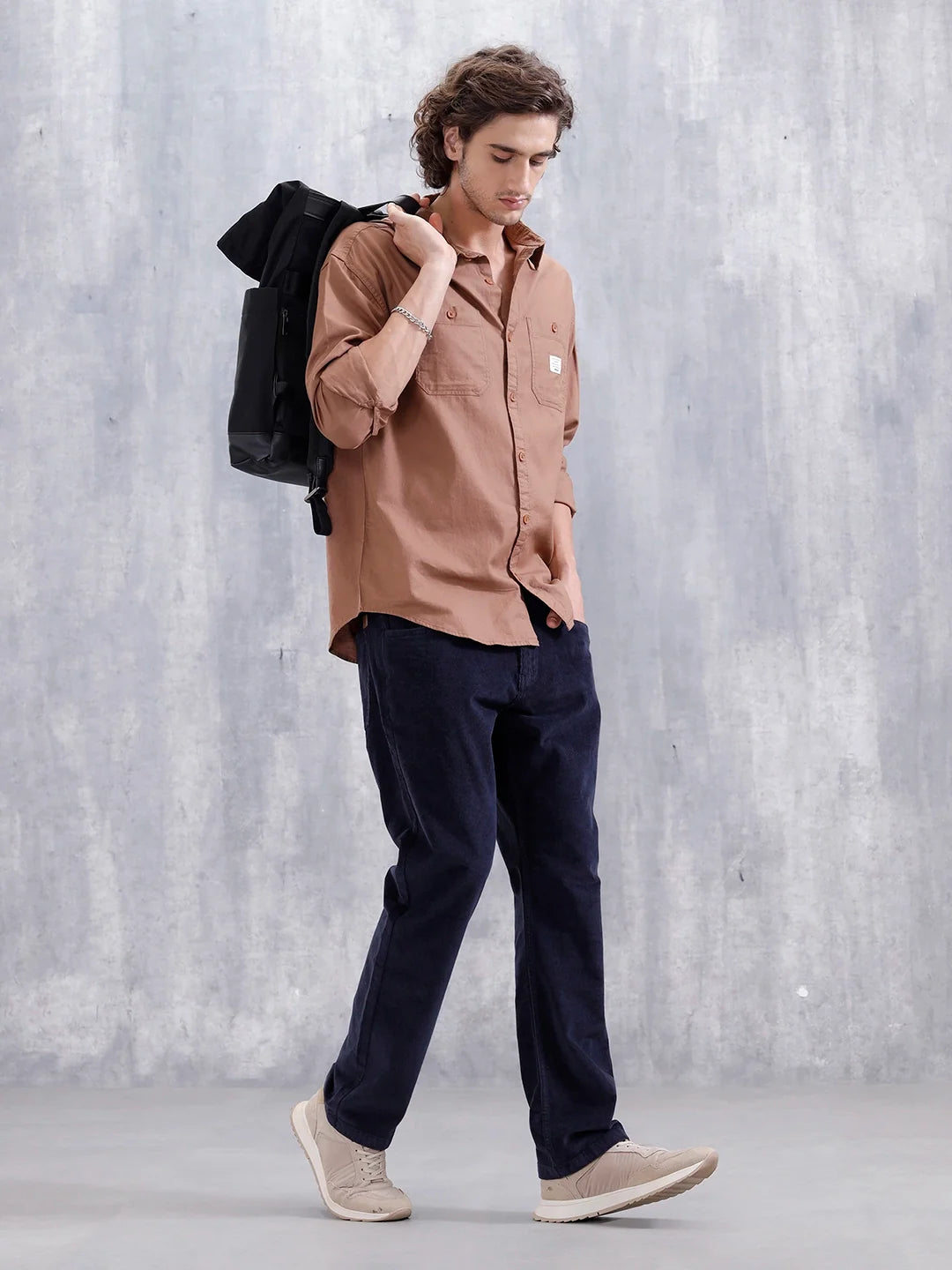 Wales Corduroy Straight Fit Trouser | Navy Blue