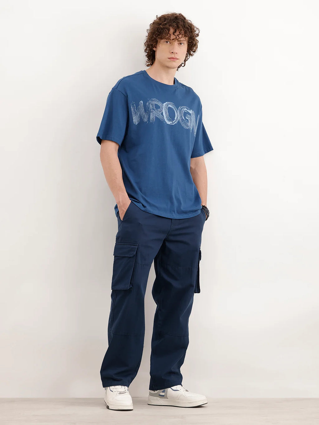 Loose Fit Cargo Trouser | Blue