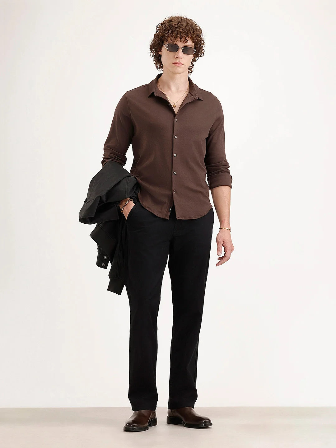 Straight Fit Chino Trouser | Black