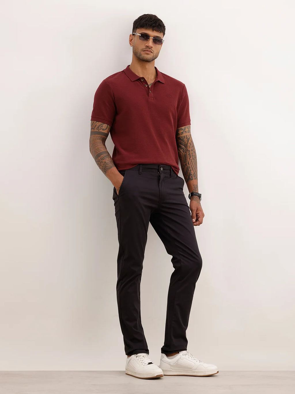 Classic Solid Slim Fit Trouser | Black