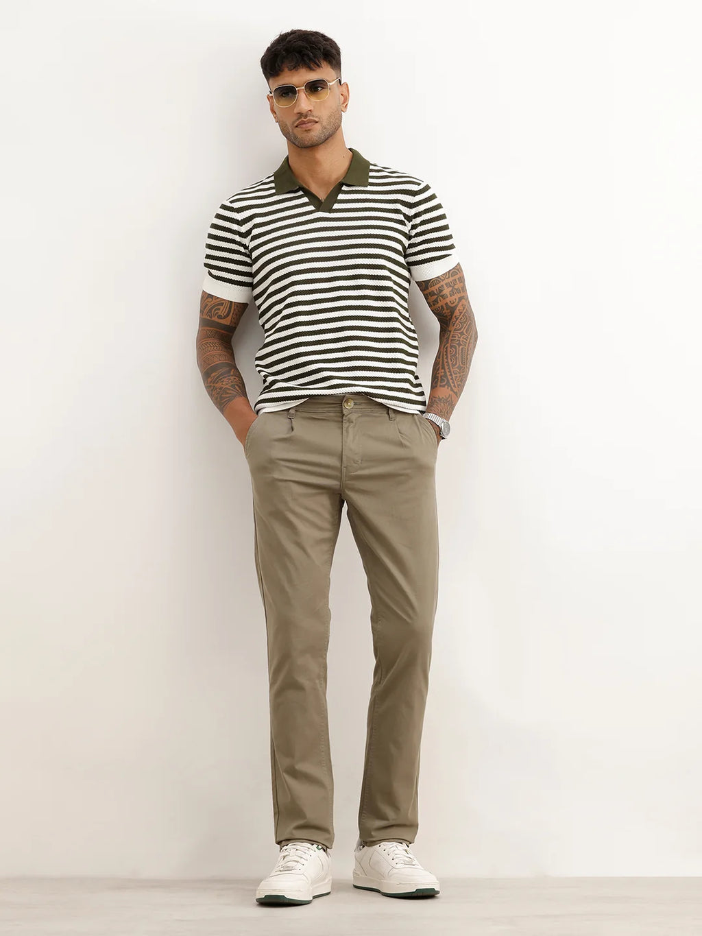 Classic Solid Slim Fit Trouser | Olive